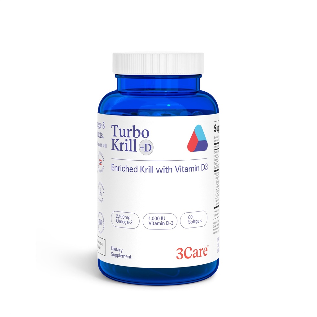 Turbo Krill 2100mg [High Concentrate] Krill Oil Plus 600 IU Vitamina D Omega 3 Suplemento 60 Cuenta Softgels