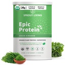 Sprout Living Epic Protein, Plant Based Protein & Superfoods Powder, Green Kingdom  20 Grams Organic Protein Powder, Greens, Vegan, Non Dairy, Non-GMO, Gluten Free, Low Sugar (2 libras, 24 servidos)
