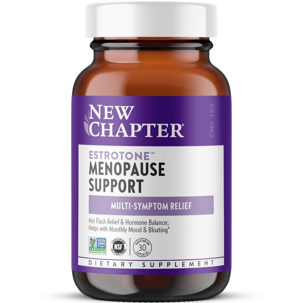 Nuevo capítulo Menopause Suplemento - Estrotone Herbal Hormona-Balance Blend con Cohosh Negro para reducir las manchas calientes de la noche - 30 ct Vegetarian Capsule