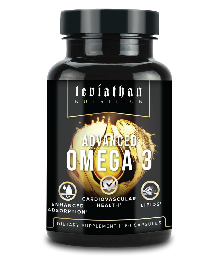 Leviathan Fish Oil Omega 3 cápsulas ← Premium Norwegian Omega 3 Fish Oil for Heart, Brain, &amp; Immune Support ← Absorción Superior Triple Strength Fish Oil Suplementos - Formulario gratuito EPA & DHA