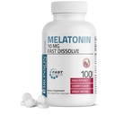 Bronson Melatonin 10mg Fast Dissolve Cherry Flavored Tablets Vegetarian Chewable Lozenges, 100 Conde