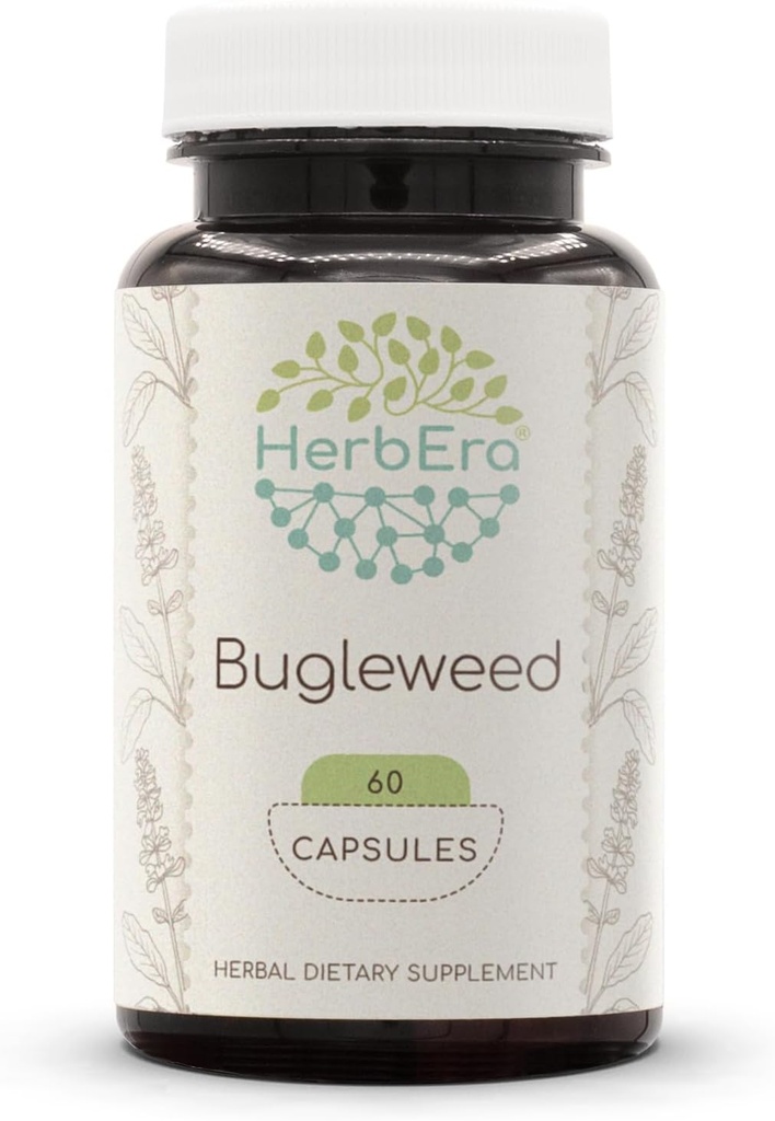 HerbEra Bugleweed 60 cápsulas, 400 mg, Hecho con Bugleweed (Lycopus Virginicus) Herb seco (60 cápsulas)