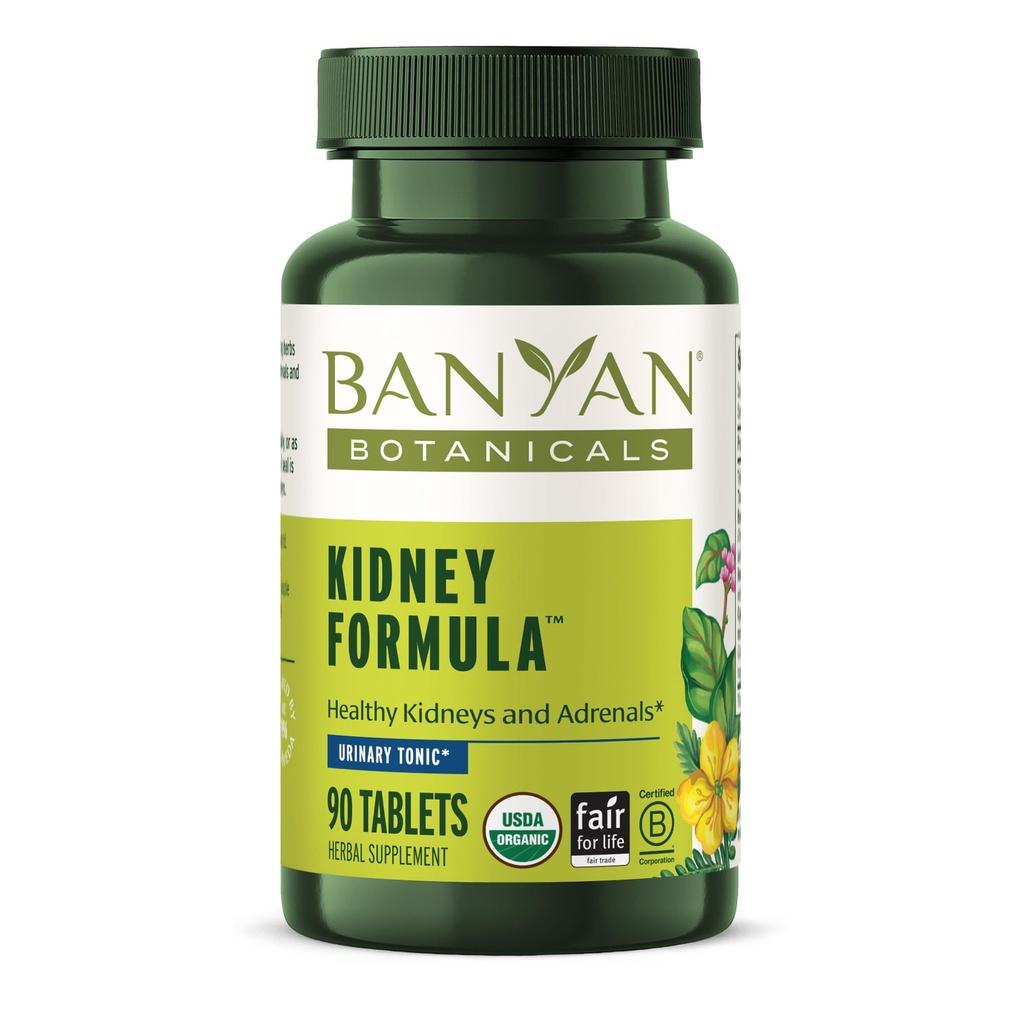 Banyan Botanicals Kidney Fórmula – Suplemento Ecológico del Riñón con Gokshura – Rejuvenecimiento de Herbal Blend para apoyar los riñones y el equilibrio del tracto urinario* – 90 Tabletas – No GMO Fuente sostenible Vegan