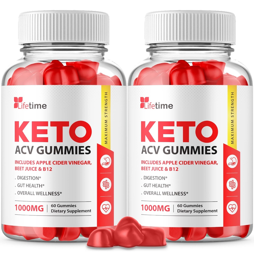 (2 Pack) Lifetime Keto Plus ACV Gummies - Fórmula Oficial, Vegan, Non GMO - Lifetime Keto acc Gummies, Life Time Keto Gummies with Apple Cider Vinegar, Vitamina B12, Pomegranate Juice (120 Gummies)