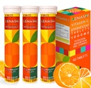 Vitamina C Tablas efervescentes 1000 mg con zinc magnesio Vitamina E & potasio Vitamina C Efervescente 60 Tablas 3 Pack Vitamina C