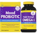 InnovixLabs Mood Probiotic & Triple Omega Bundle Probiotic (60 Capsules) Triple Fuerza Omega-3 Fish Oil (200 Softgel). Apoya Cerebro, Juntas y Salud Inmunitaria*