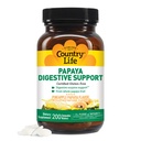 Country Life Chewable Papaya Enzymes for Digestion Support - Natural Pineapple & Papaya Flavor, Assists with Nutrient Absorption, Contains Papain &amp; Protease - 200 Ct