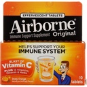 Airborne 1000mg Vitamina C con Vitamina D &amp; Zinc, Sugar Free Multivitamin Immune Support Suplemento, Antioxidantes Vitaminas A C & Vitamina E, 10 Tablas Effervescentes, Zesty Orange Flavor
