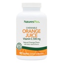 Natures Plus Orange Juice Chewable Vitamina C - 500 mg, 90 Tablets - High Potency Immune & Vascular Health Support Supplement, Antioxidant - Gentle On Stomach - Vegetarian, Gluten-Free - 90 Servings