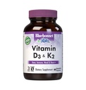 Bluebonnet Nutrition Vitamin D3 &amp; K2, Soy-Free, for Strong-Healthy Bones*, Gluten-Free, Dairy-Free, Kosher Certified, Vegetarian, 60 Vegetable Capsules, 60 Servidores