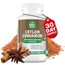 Cápsulas de canela 1200mg. Suplemento de canela de Ceilán Orgánico, Cállas de canela Apoyo Corazón, Cerebro, Hueso, Conjunto, Metabolismo. True Cinnamon Powder, Non-GMO, Gluten Free, Vegan 60 ct (1)