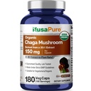 NusaPure Chaga Mushroom 20:1 Extracto, 150 mg Equivalente a 3.000 mg por cápsula vegetariana, 180 Conde, USDA Orgánico, Vegano, No GMO