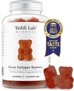 Unichi Rose Collagen Gummy, 1000mg High-Volume Marine Collagen Gummy Suplementos para Mujeres con Peptides Collagen, Rosa Petals, Acerola Cherry, Rosehip, 60 Conde
