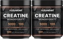 NatureBell 2 Pack Creatine Monohydrate Powder 500g, 5,000mg Por Serving ¦ Micronized, Pure " Unflavored ANTE Pre-Workout Muscle Support ⋅ Keto, Vegan, Filler-Free TEN 200 Servings (2.2 lb)
