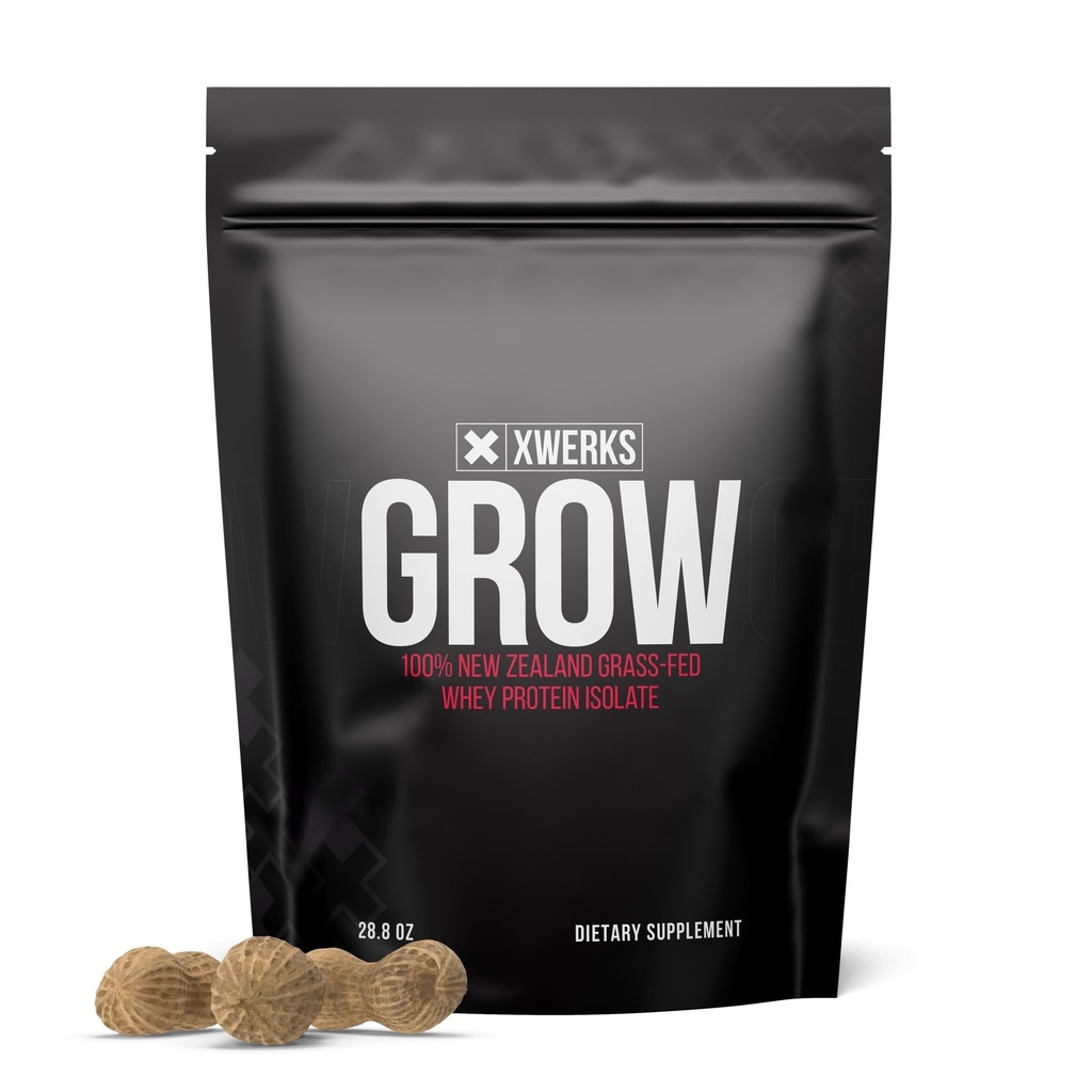 Xwerks Crece 100% New Zealand Grass Fed Whey Protein, 23g Pure Isolate Protein Powder Por Serving, All Natural Paleo y Keto Friendly, Soy Free Gluten Free Easy to Digest, Peanut Butter, 30 Servings