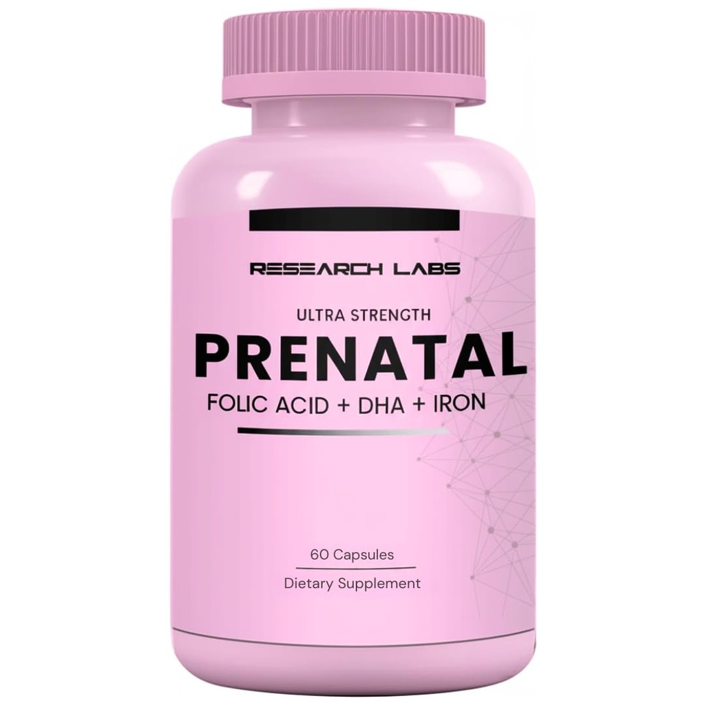 Laboratorios de Investigación Vitaminas Prenatales para Mujeres: 6X Más Bioavailable Folate Metilada Ácido MTHF 5 ← Apoya el Desarrollo del Cerebro, Crecimiento Saludable