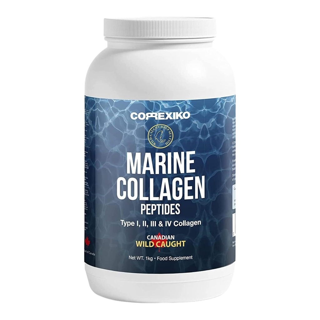 Péptidos de colágeno marino hidrolizado Polvo. Canadian Wild-Caught Fish Skin(No Scales)-Colageno Hidrolizado en Polvo-Vital Protein Supplement for Skin, Hair, Joints and Digestion, Marine Powder (1kg)