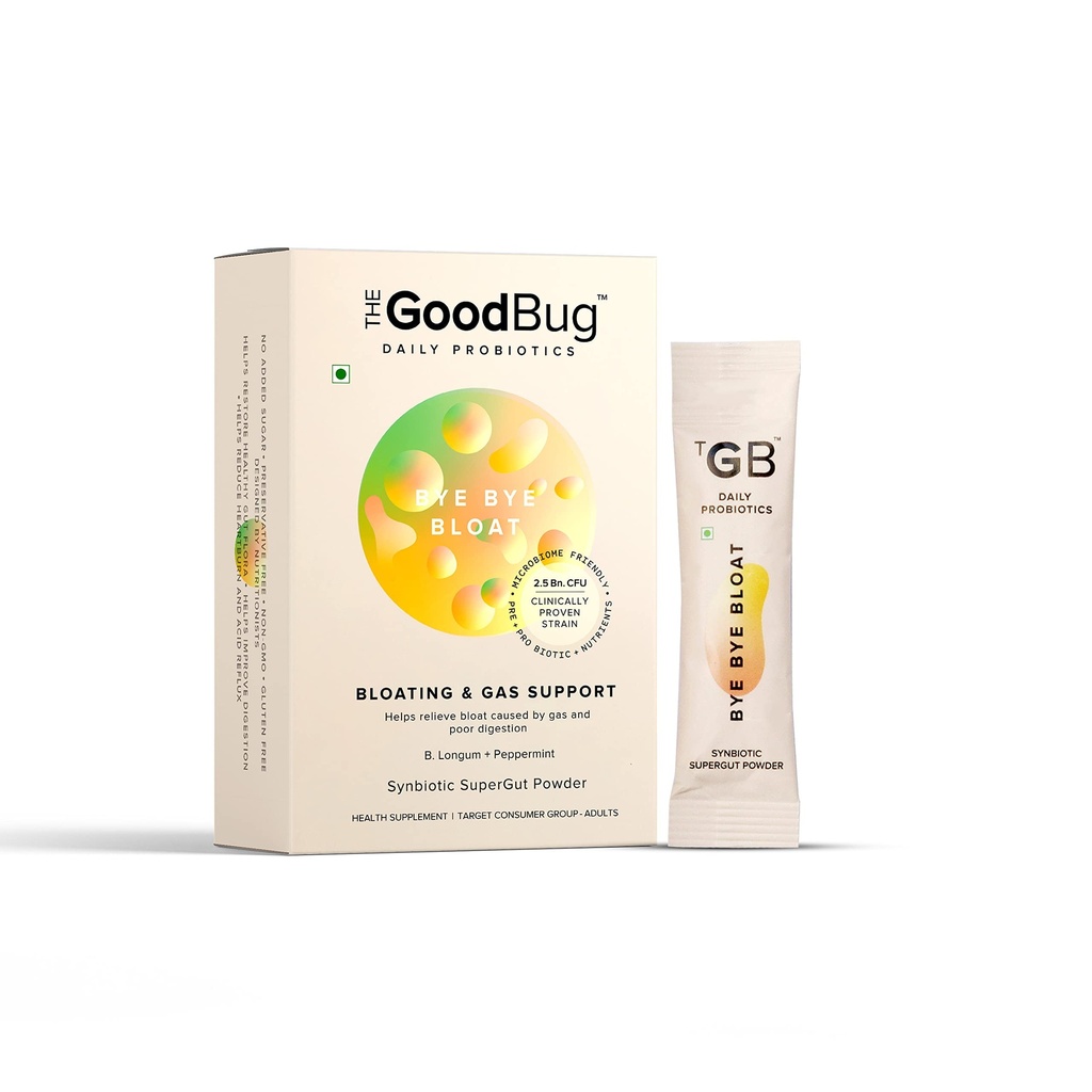 Prebiótico + Probiótico Gut Health Bloating Relief for Men &amp; Women - Ayuda con Gas, Bloat &amp; Digestive Health - Inmunidad con Peppermint &amp; Inulin, Synbiotic Fiber Powder, 2.5 Bn CFU - 30 Days Pack
