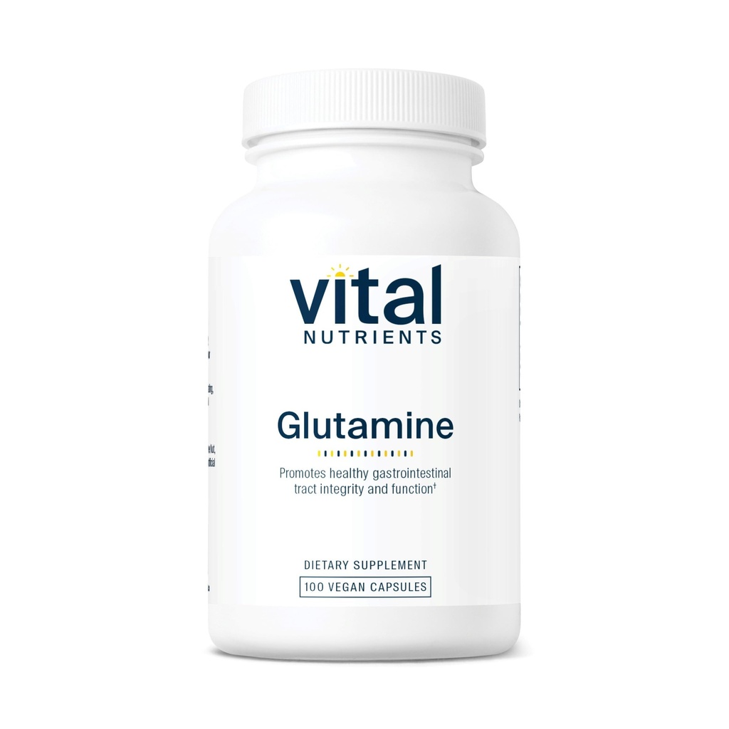 Vital Nutrients Glutamine ← 3400mg L-Glutamine ← Función de Tracto Gastrointestinal Saludable TEN Gluten, Dairy, Soy Free ← Non-GMO ← 90 Glutamine Capsules