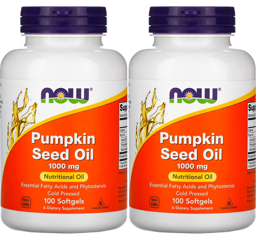 Ahora Alimentos Pumpkin Seed Oil 1000mg Soft-gels, 200-Count (100X2)
