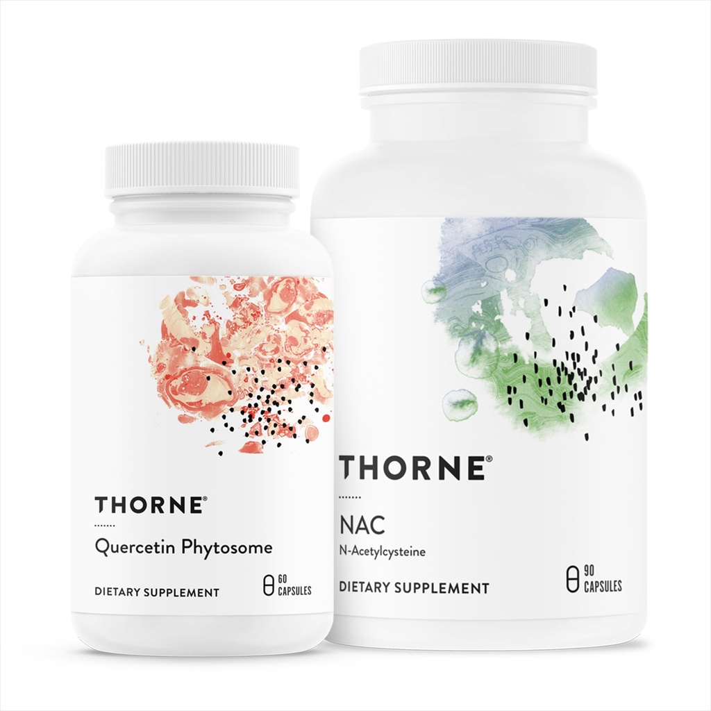 THORNE - Immune Support Duo - Quercetin Phytosome " NAC for Balanced Immune and Respiratory Wellness - 30 Servings
