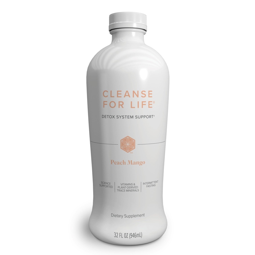 Isagenix Cleanse for Life - Detox System Support with Vitamins & Minerals - Support Healthy Metabolism with Antioxidant Supplement - Gluten &amp; Soy Free Cleanse Drink - Peach Mango, 32 Oz
