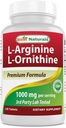 Mejores Naturales L-Arginina L-Ornithine - 1000mg por Serving - 120 Tabletas - No GMO & Gluten Gratis (120 Cuenta (Pack of 1))