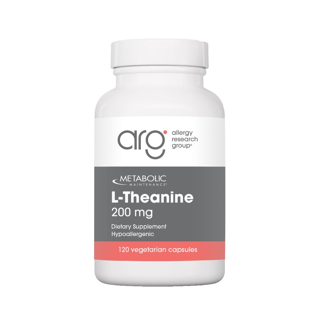 Mantenimiento metabólico L-Theanina - 200mg Suntheanine Vegan Amino Acid Suplemento - Soporte Mood, Focus + Respuesta de estrés reducido (120 cápsulas)