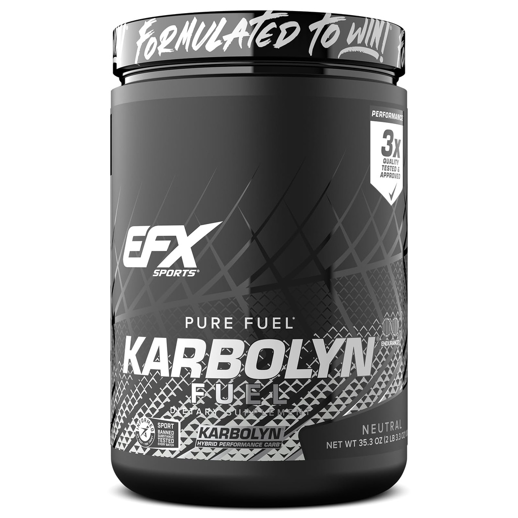 EFX Sports Karbolyn Fuel ← Fast-Absorbing Carbohydrate Powder Silencio Carb Load, Sostened Energy, Quick Recovery TEN Stimulant Free TEN 20 Servings (Neutral)