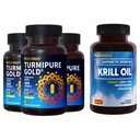BioEmblem Antártico Krill Oil Suplemento Turmeric Curcumin with Clinically Studied TurmiPure - Joint Support, Healthy Inflammation Turmeric Supplements