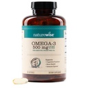 NatureWise Omega 3 Fish Oil - 500 mg por Pill - EPA & DHA - Immune Support, Brain Health &amp; Optimal Wellness - Gluten and Soy Free, Non-GMO - 180 Softgels[6-Month Supply]