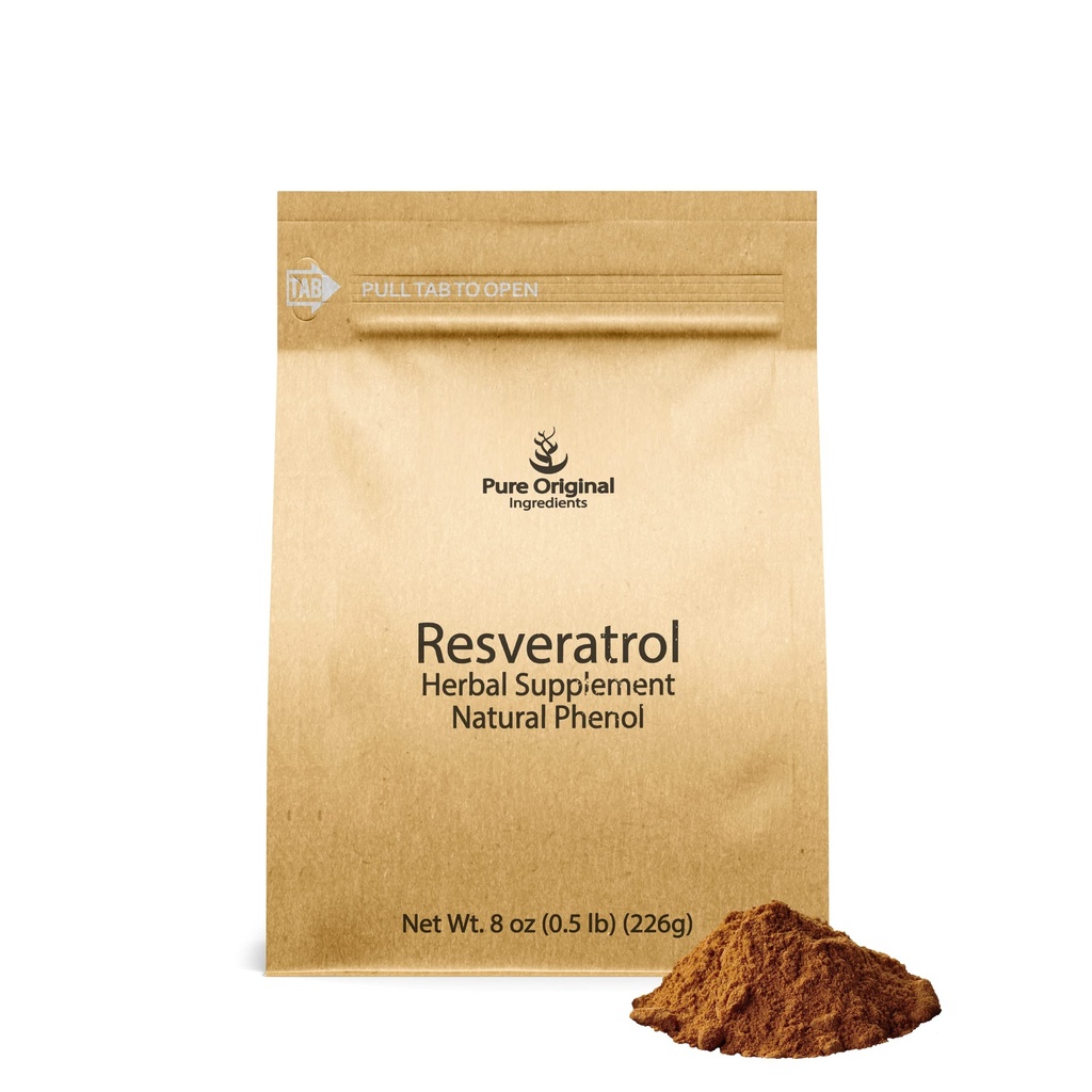 PURE ORIGINAL INGREDIENTES Resveratrol Powder, 8 oz, Phytoalexin, Polygonum Root Extract
