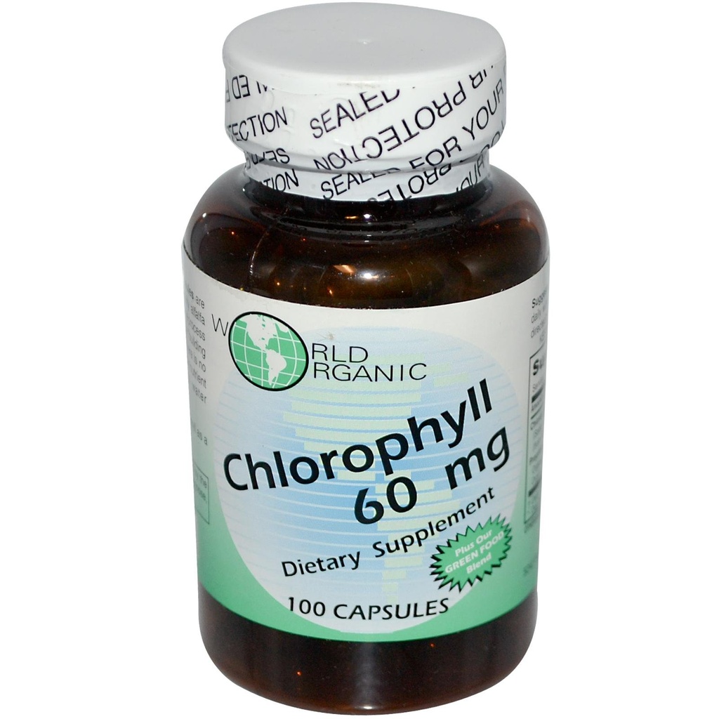 World Organic Mega Chlorophyll, 100 mg, cápsulas, 60 cápsulas