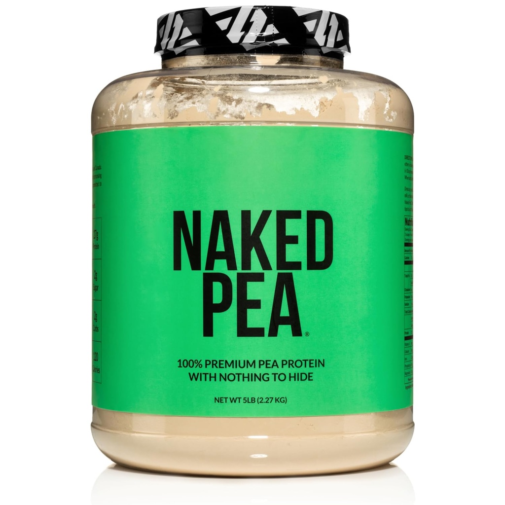 NAKED Pea - 5LB 100% Pea Protein Powder de las granjas norteamericanas - Desflavored Vegan Pea Protein Isolate - Plant Protein Powder, Easy to Digest - 76 Servings