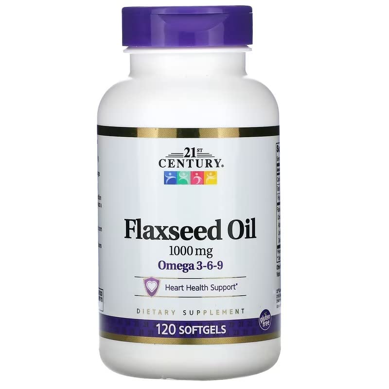 21th Century Flaxseed Oil 1000mg Softgels 120 Cuenta (3 Pack)