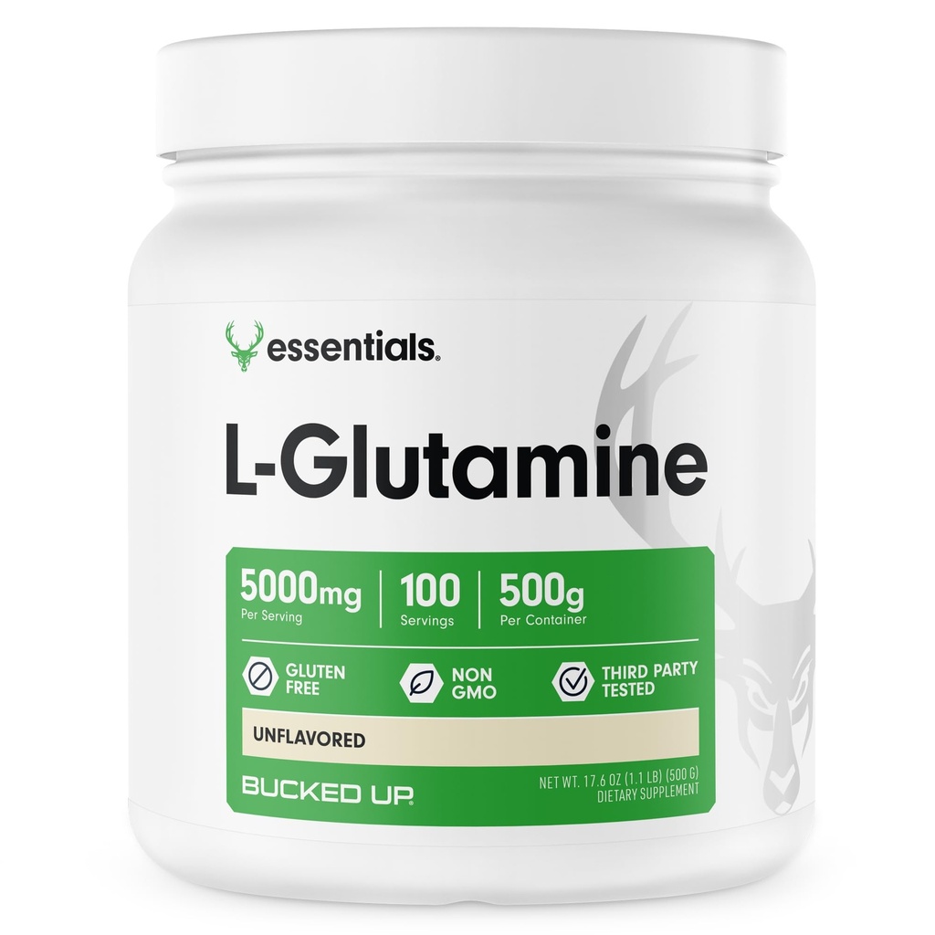Abróchate L-Glutamina 500g Polvo, libre de gluten, no modificado (100 servidos)