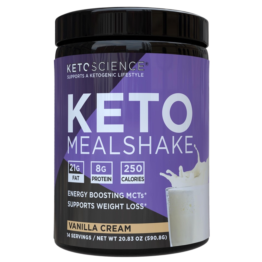 Keto Science Ketogenic Meal Shake Vanilla Dietary Supplement, Rich in MCTs and Protein, Packed with Collagen, Vitamins and Minerals, Keto and Paleo Friendly, Weight Pérdida, (14 porciones), 20.49 Oz