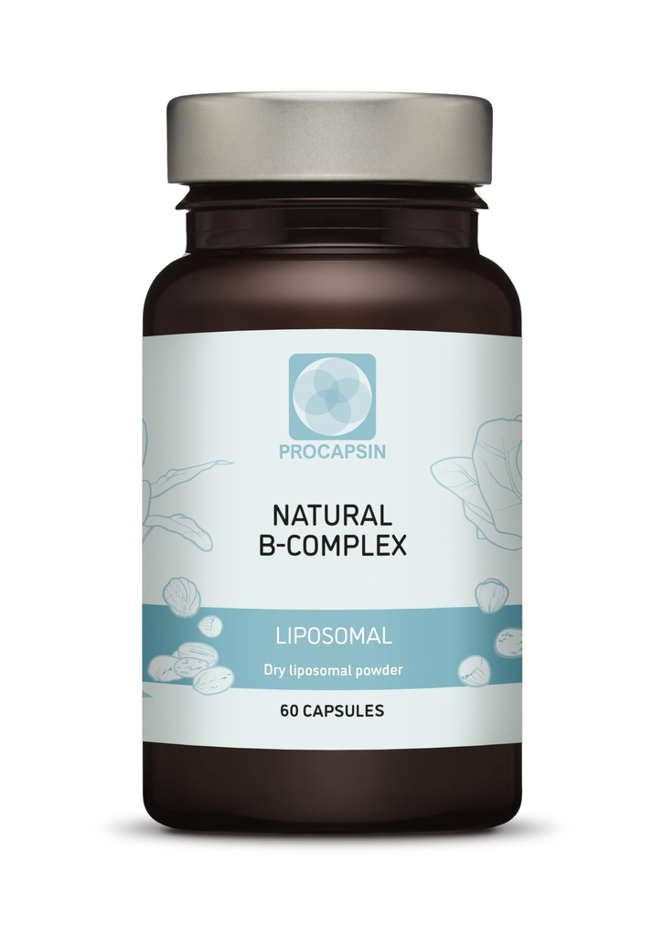 Natural Liposomal B Complejo cápsulas con todas las 6 vitaminas B importantes (60)