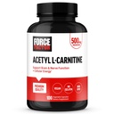 Factor de fuerza Acetyl L-Carnitine Brain Supplement, Nerve Support Supplement, and Cellular Energy Booster, Acetyl L-Carnitine 500mg, Premium Quality, Vegan, Non-GMO, 100 Vegetable Capsules