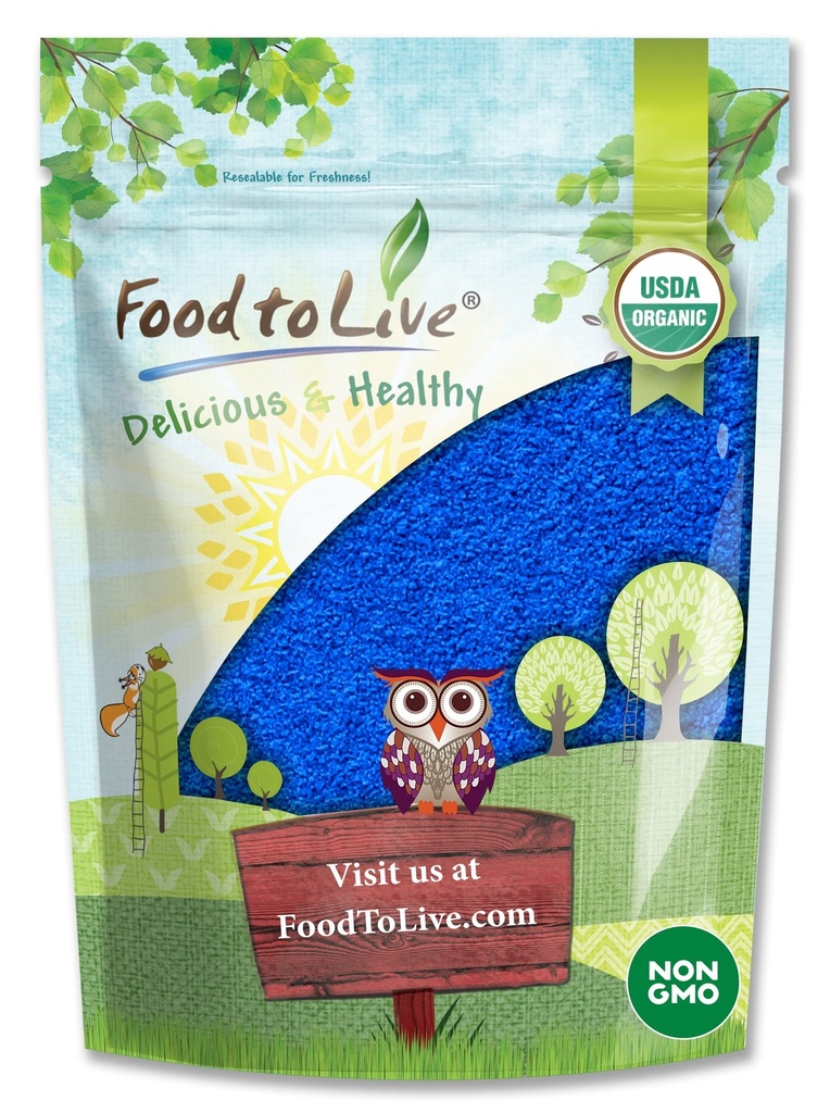 Alimentos para Vivir Orgánica Azul Espirulina Polvo, 2 onzas - No GMO, Puro Azul-Grand Alga Extracto, Vegano, No-Irradiado, Grande para Jugos, Smoothies, Shakes, Bebidas, y Colorear Alimentos