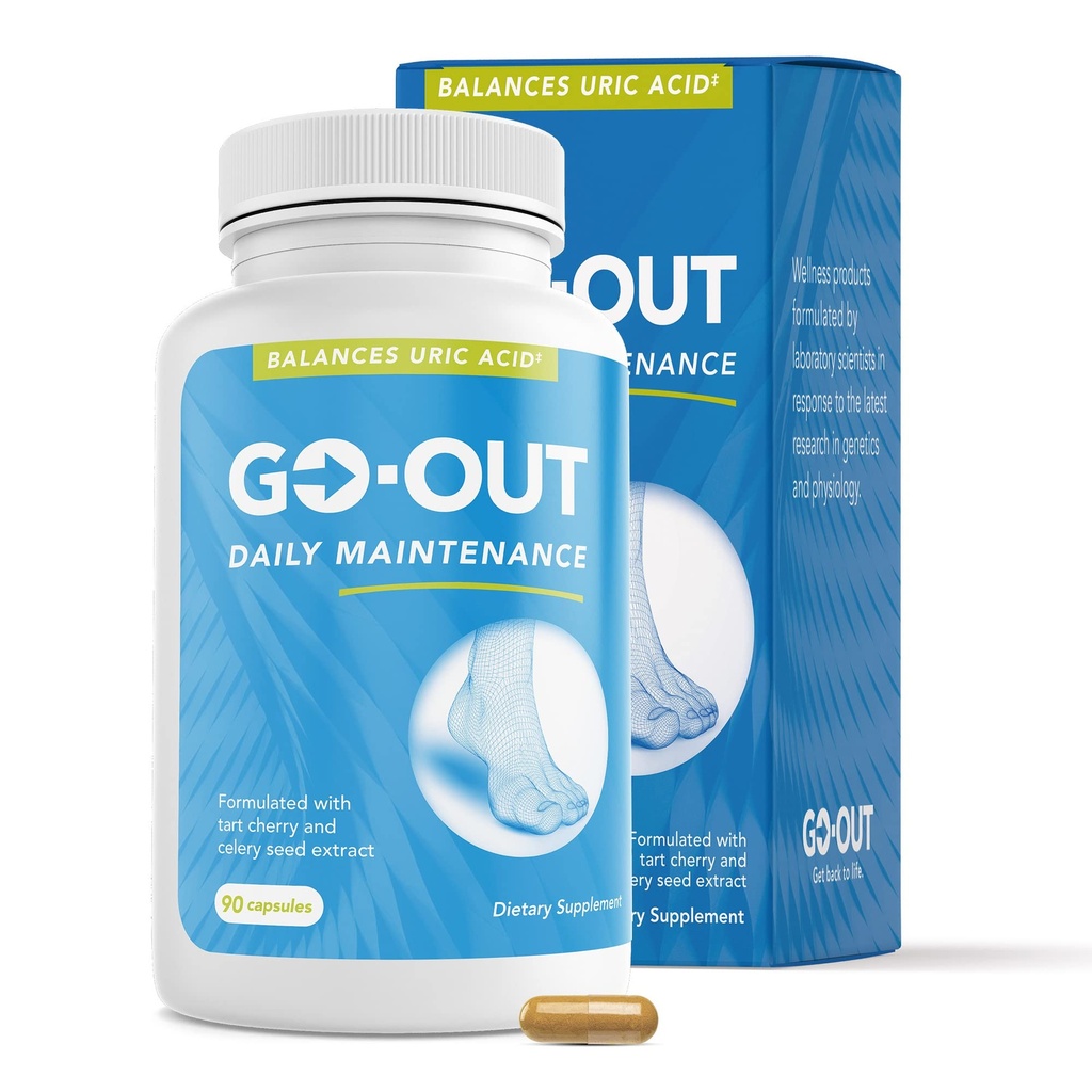 Salir de mantenimiento diario - Natural Uric Acid Support with Tart Cherry, Celery Seed, and Turmeric - Vegan, Non-GMO, Gluten-Free Supplement for Joint Comfort and Healthy Kidney Function 90 Capsules
