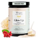 Ganada Wellness Glow Up, Colagen Powder for Women - Hair, Skin & Nails Beauty Supplement with Grass-Fed Hydrolyzed Collagen Peptides Adaptogens, Vitamina C & Biotin - 25 Servings, Unflavored