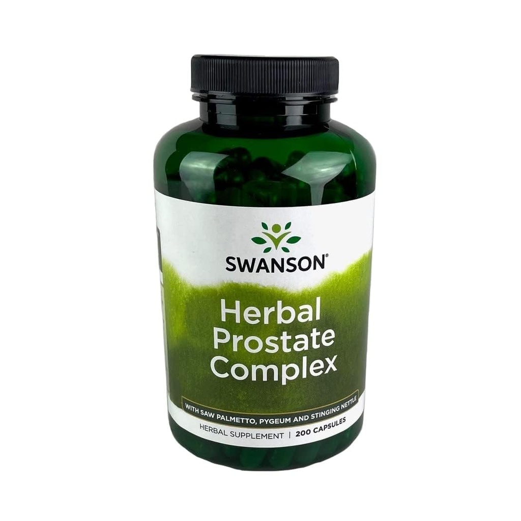 Complejo de Prostata Herbal Swanson - Suplemento de Hombre - Características Pygeum, Saw Palmetto & Stinging Nettle - (200 cápsulas)