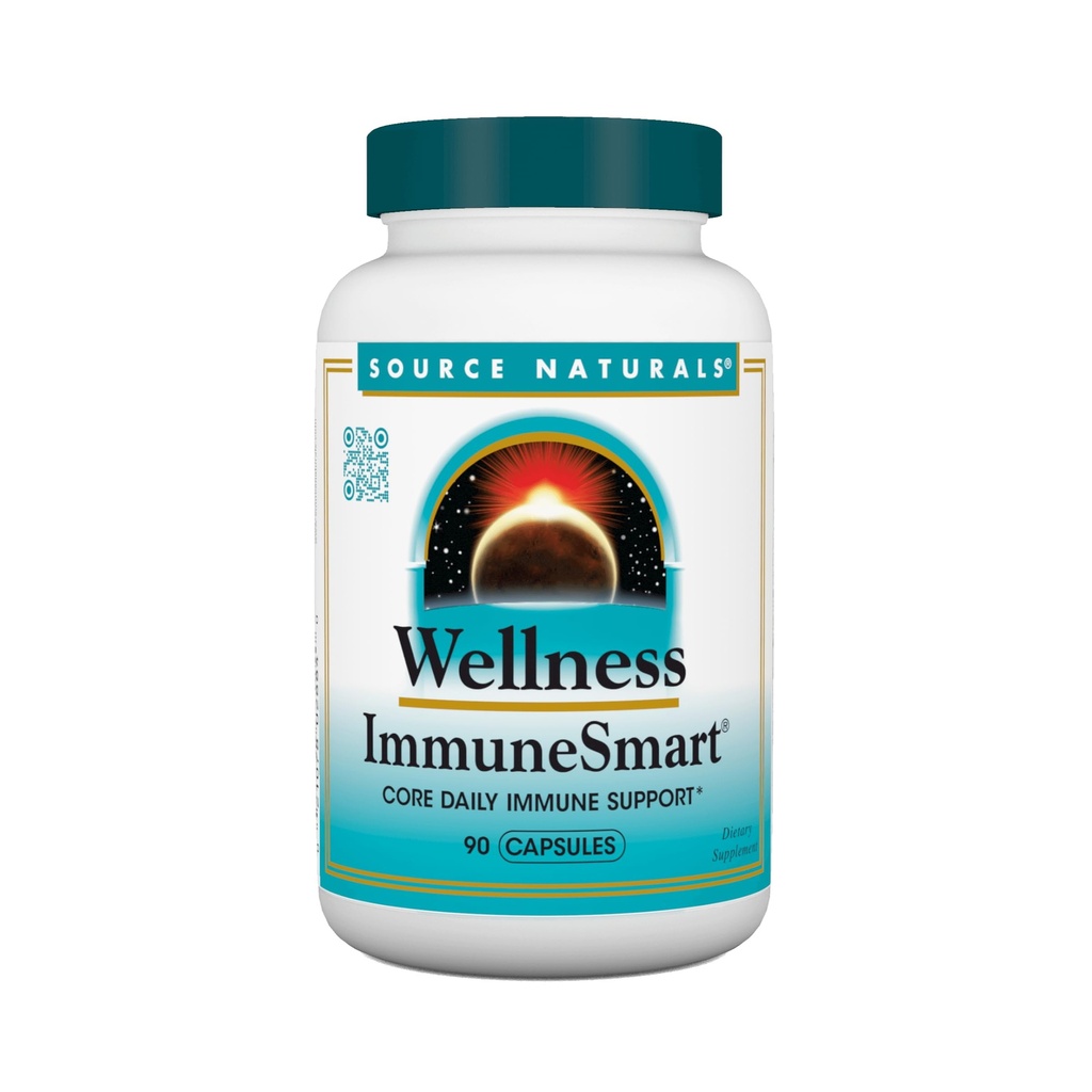 Fuente Natural Wellness ImmuneSmart - para Core Daily Immune Support*, con vitaminas A, C y D, Zinc, Elderberry, Echinacea, Andrographis, Turquía Tail y Ajo - 90 cápsulas
