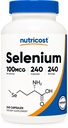 Nutricost Selenium Suplemento 100mcg, 240 cápsulas, vegetariano, libre de gluten