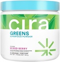 Cira Daily Greens - Naturally Sweetened, Organic Spirulina Superfood Powder with Premium, Antioxidant-Rich Ingredients for Debloating, Digestion, & Energy - Mixed Berry, 30 Servings