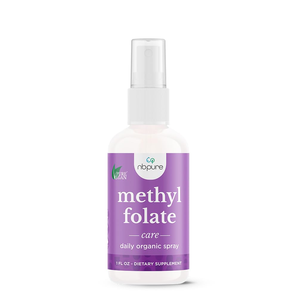 Nbpure Methylfolate Vitamina B9 Spray Suplemento, Líquido Folic Acid Spray, 1 oz