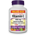 Webber Naturals Vitamina C Calcio Ascorbate 1000 mg · Stomach Friendly, 120 Capsules