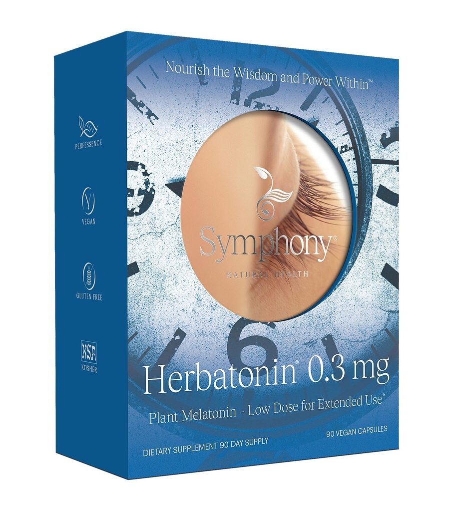 Herbatonin® 0,3 mg – El primer suplemento de melatonina natural basado en plantas (Phyto-Melatonina) - Ayuda de sueño de baja dosis, ayuda a la salud celular de Rhythm Circadian – 90 cápsulas (90 Day Supply)
