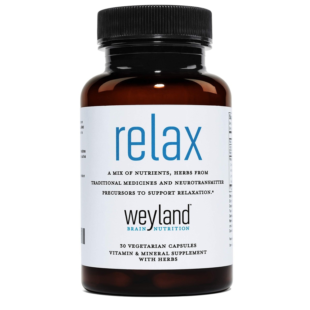 Relax - Suplemento natural del sueño con GABA, L-Theanine, Valerian Root, 5-HTP, Lemon Balm – Calm and Relaxation Aid - 30 cápsulas vegetarianas